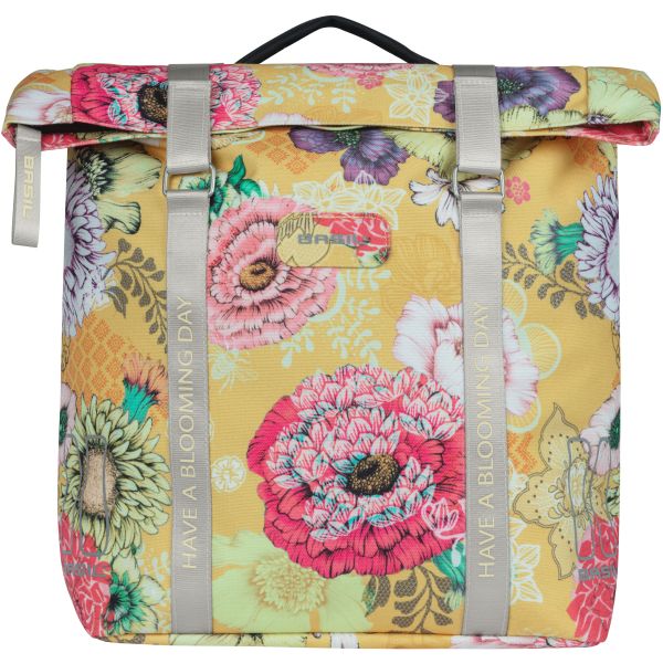 Bolso de bicicleta doble de campo Basil Bloom, impermeable, amarillo miel, 35L
