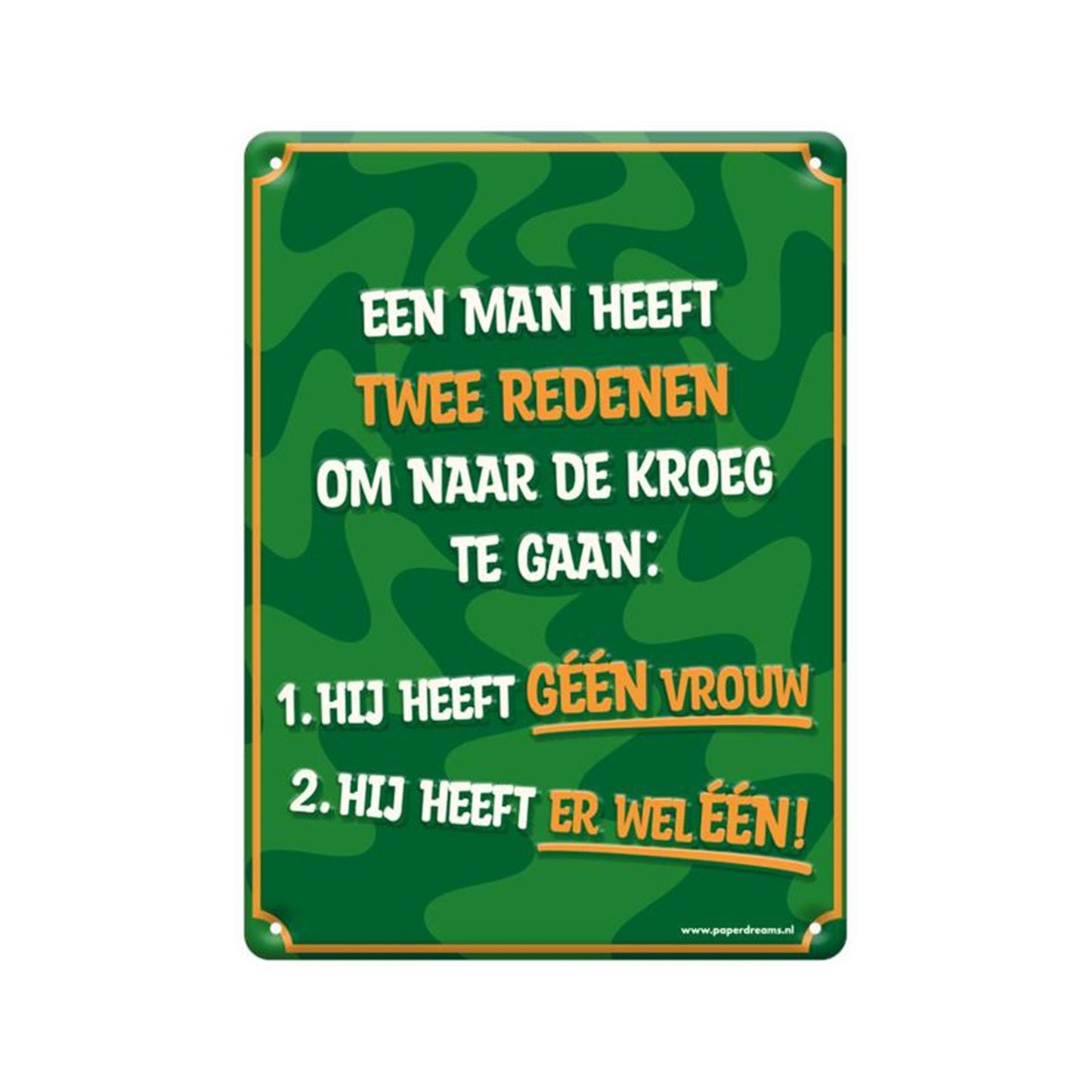 Paperdreams tekstbord metaal 22x16,5cm - twee redenen