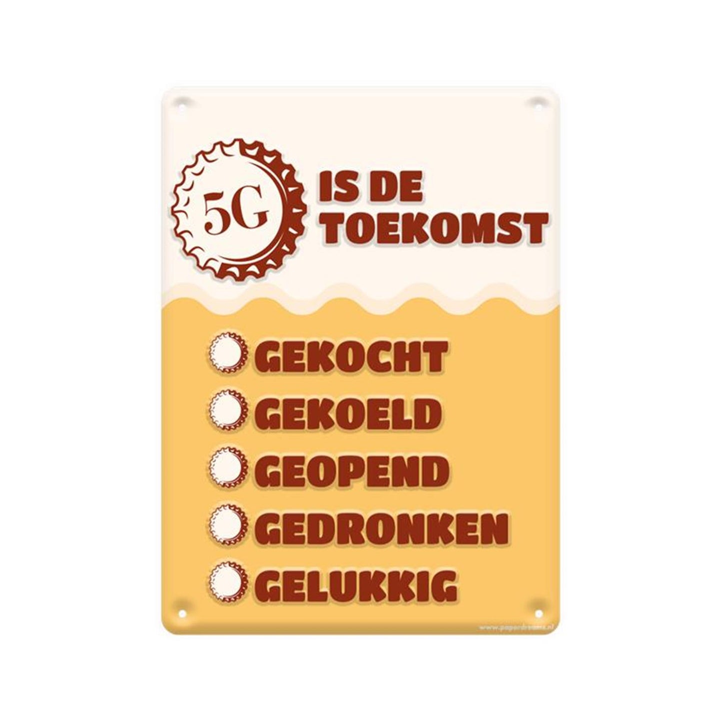 Paperdreams tekstbord metaal 22x16,5cm - 5g is de toekomst