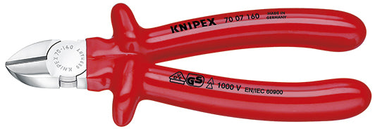 Pinza a taglio laterale Knipex cromata per isolamento ad immersione, testata VDE 160 mm - 7007160