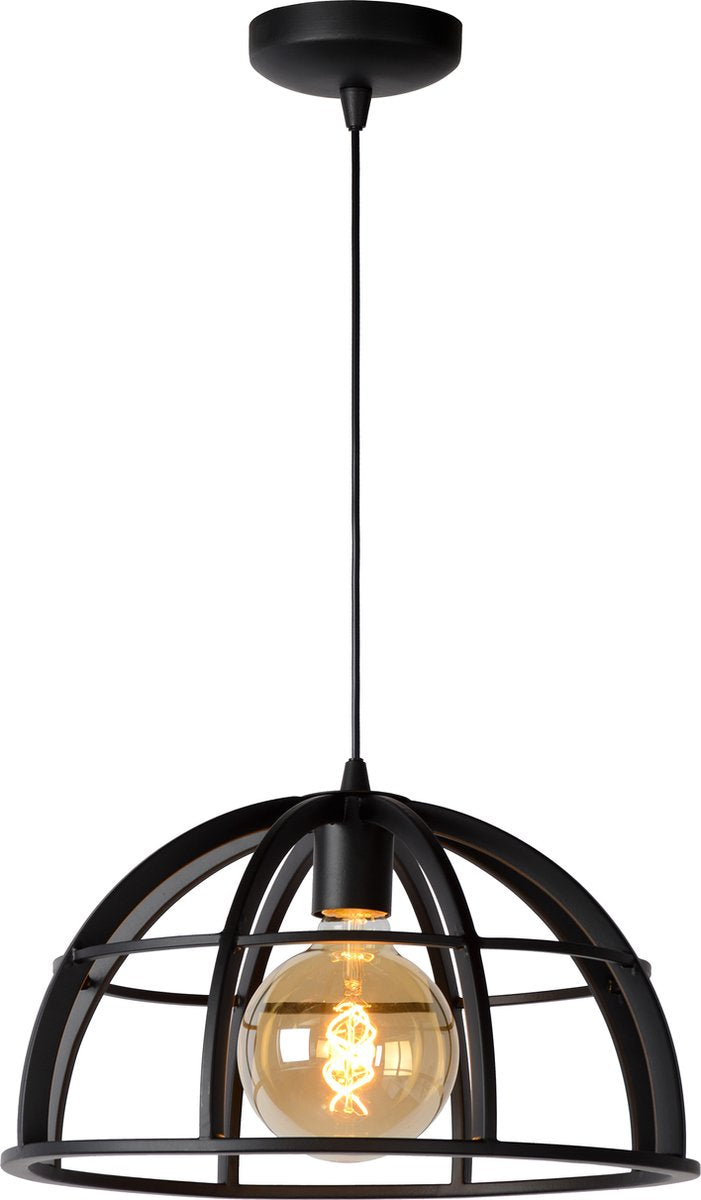 Lucide dikra - lampada a sospensione - ø 40 cm - 1xe27 - nero