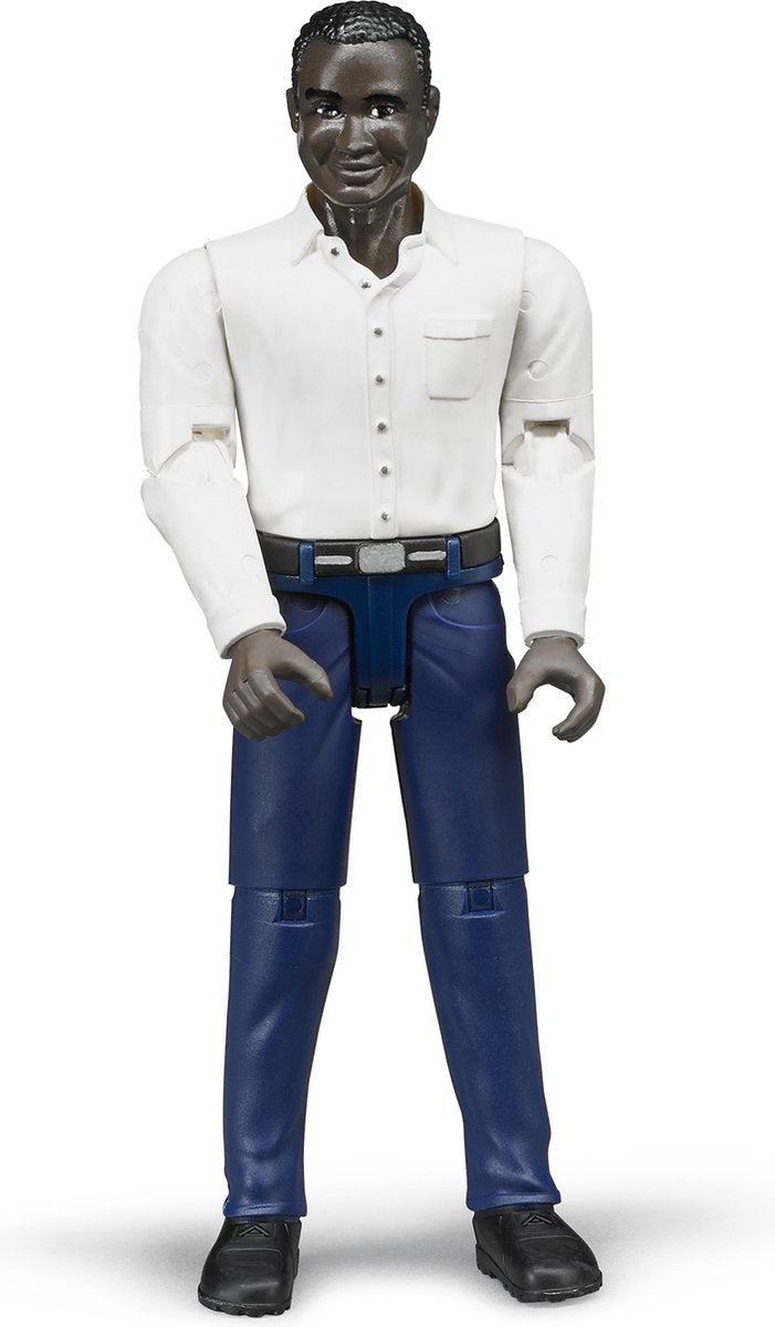 Bruder interpreta la figura dell'uomo scuro con pantaloni blu