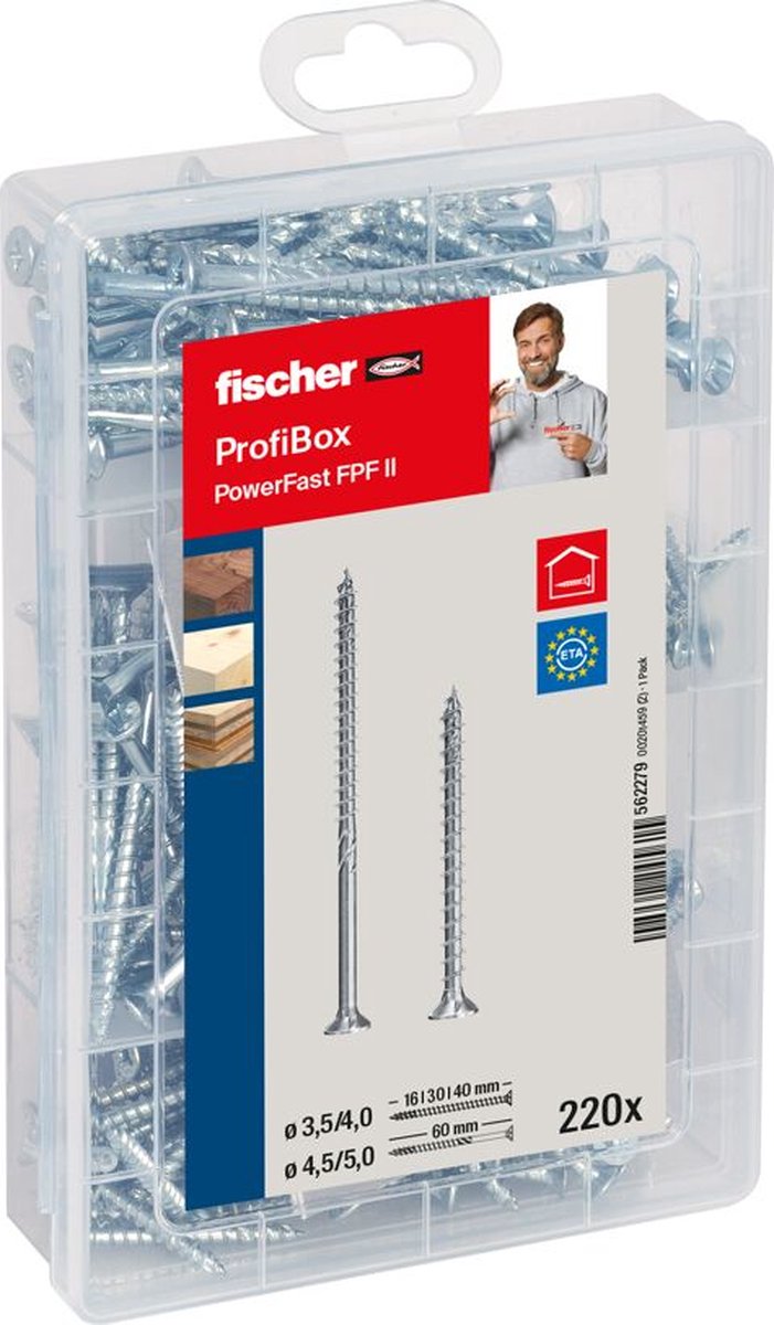 Fischer 562279 tornillo perno 220 pieza(s) kit de tornillos