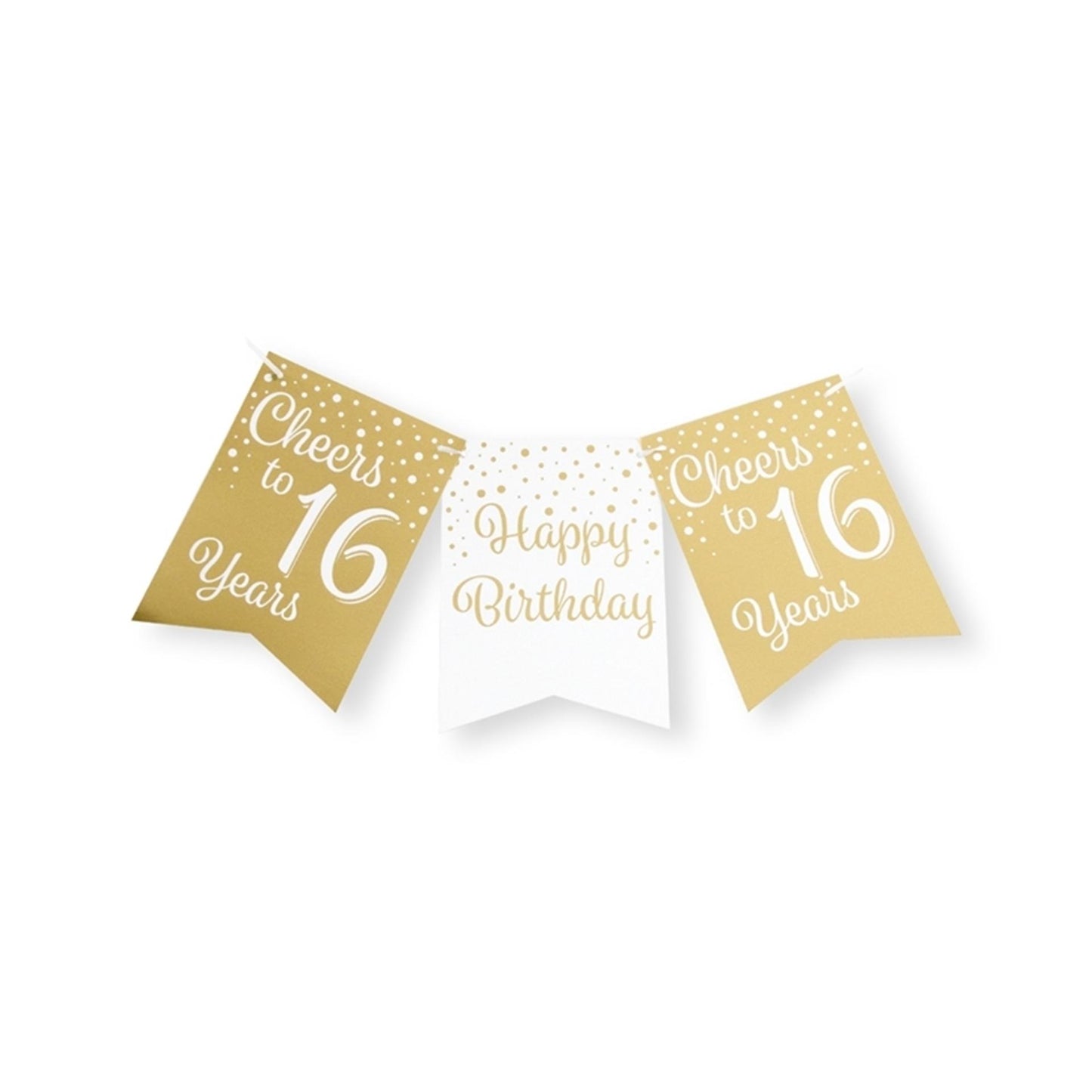 Ghirlanda di bandiere Paperdreams oro bianco - 16