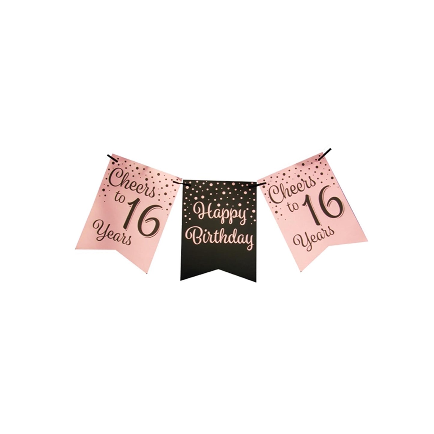 Ghirlanda di bandiere Paperdreams rosa nera - 16