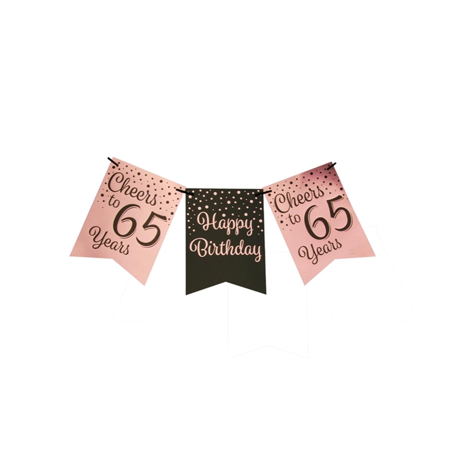 Ghirlanda di bandiere Paperdreams rosa nera - 65