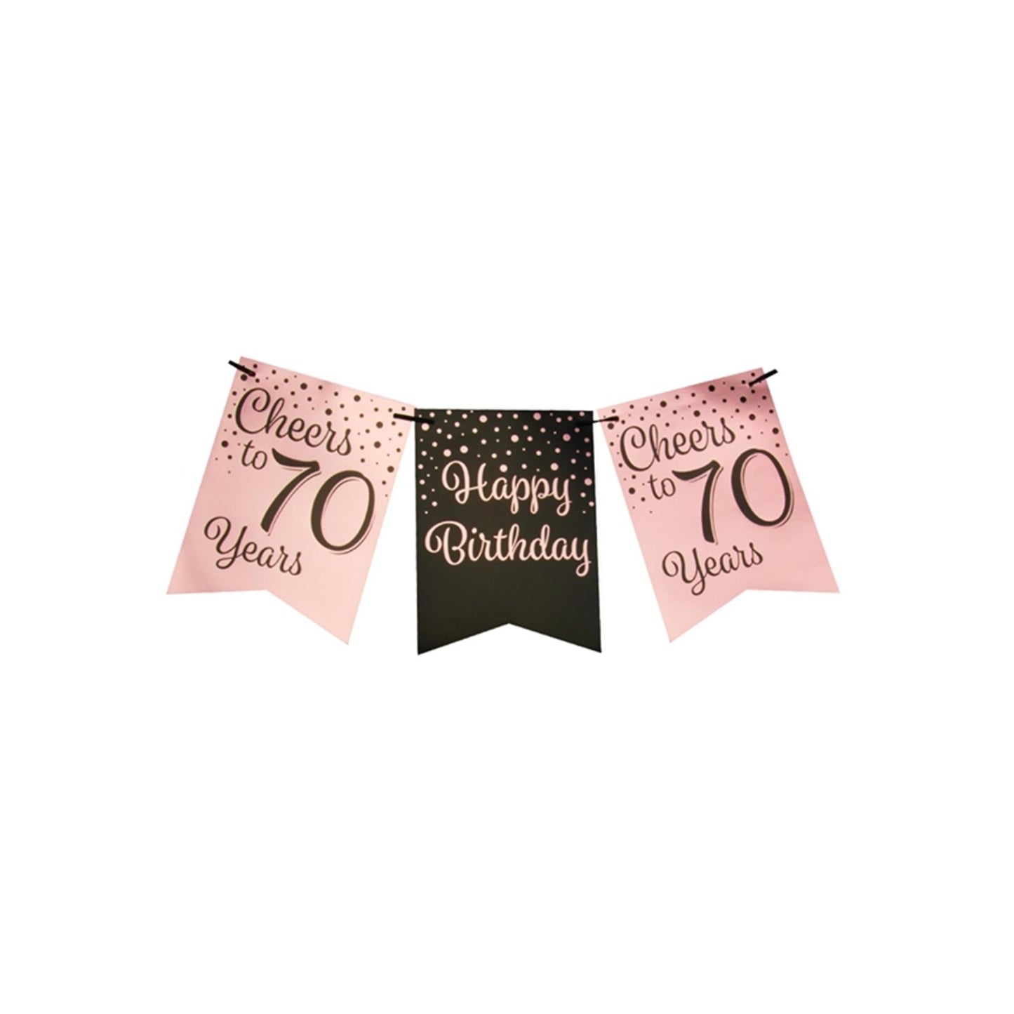 Ghirlanda di bandiere Paperdreams rosa nera - 70