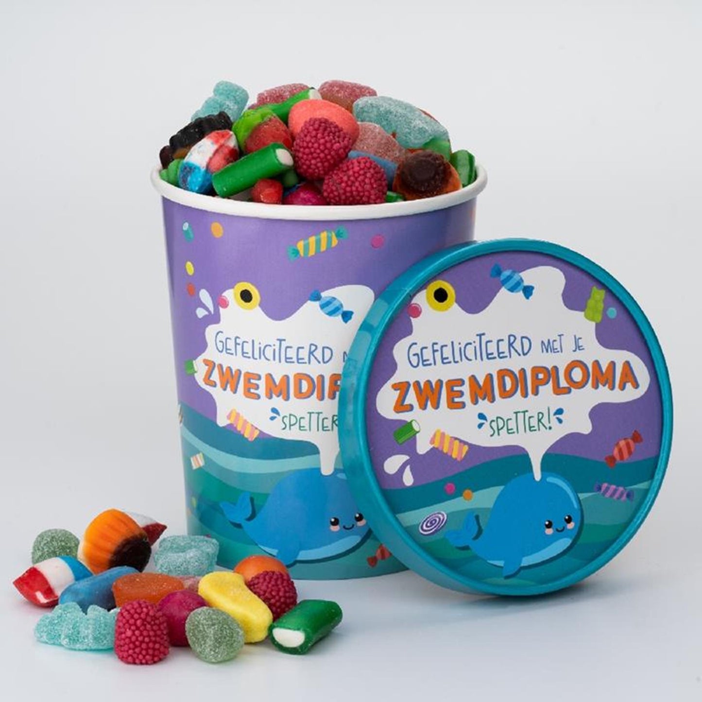 Coppa caramelle Paperdreams ø12x14cm - diploma di nuoto