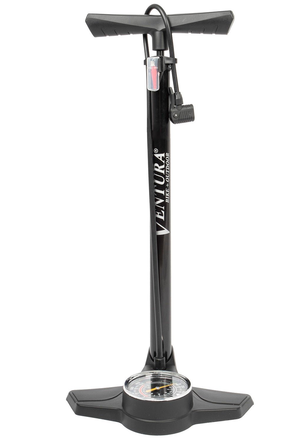 Pompa ad alta pressione Ventura 120 psi Acciaio da 8 bar con manometro AV-DV-FV nero