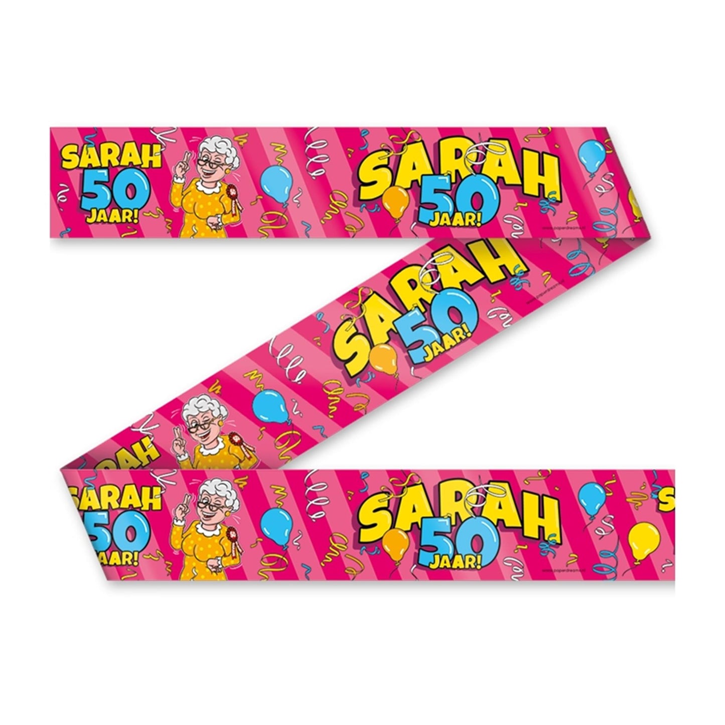 Cinta de fiesta Paperdreams Sarah 50 años