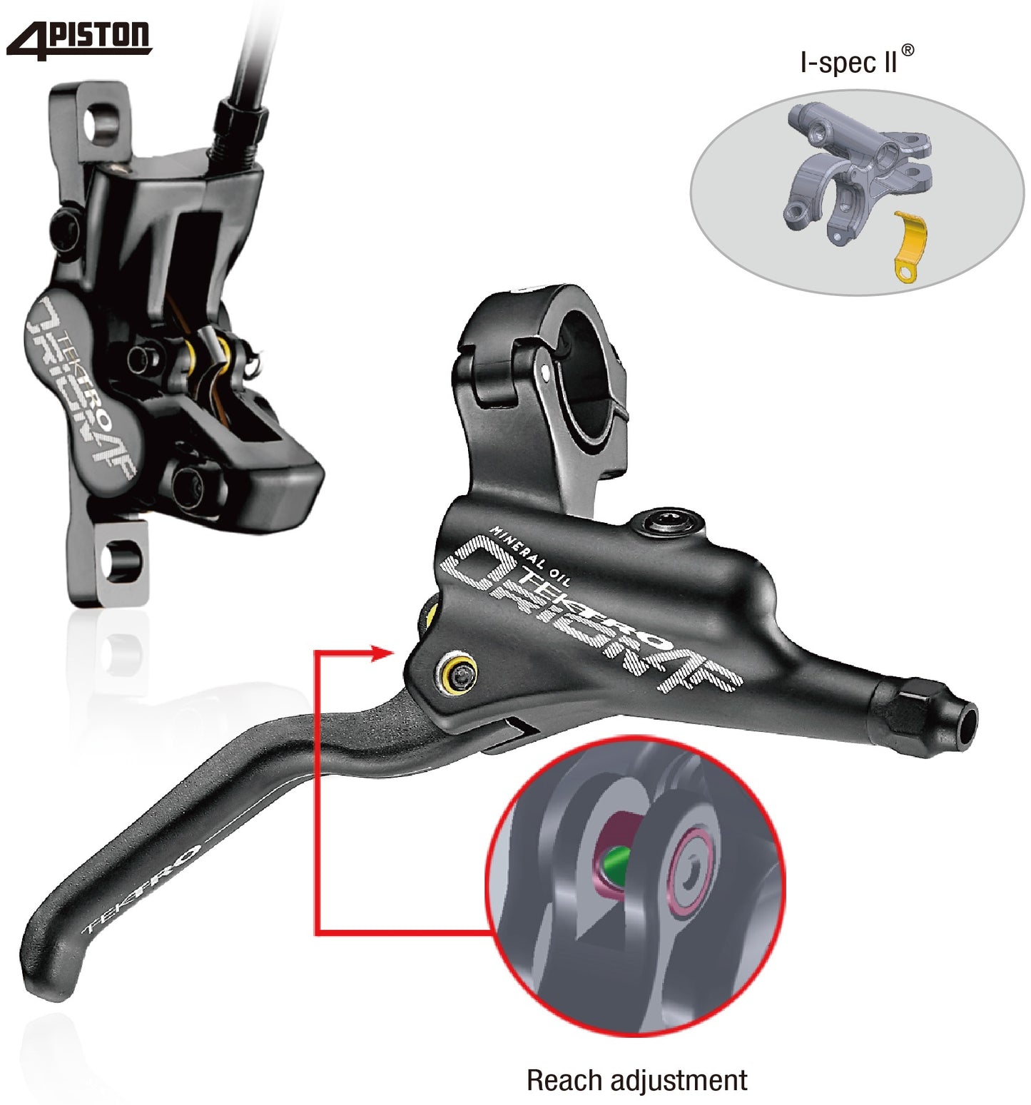 Tektro hd-m745 freno a disco idraulico lh 1800mm nero