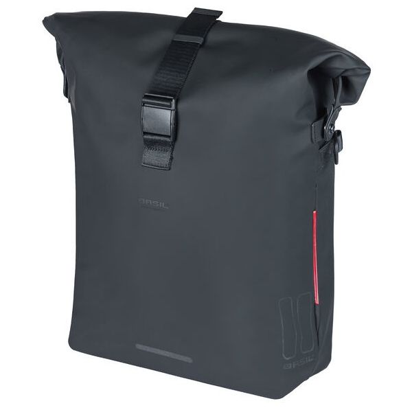 Basil SoHo MIK Side fietsschoudertas - zwart, waterdicht, PU, Nordlicht LED, 17l