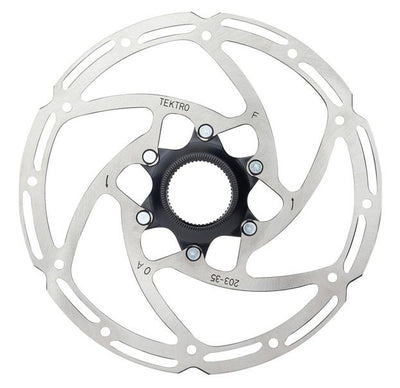 Tektro schijfrem rotor tr203-35 ø203mm, centerlock, zilver
