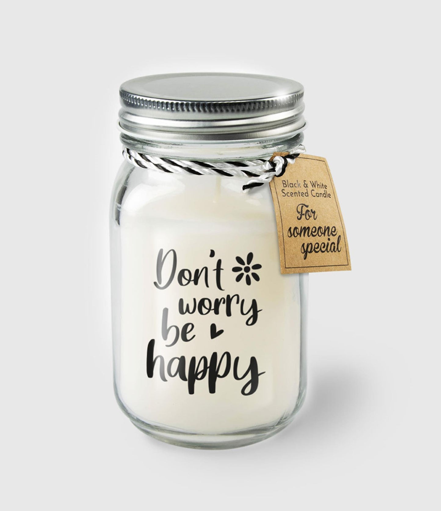 Vela perfumada en vaso Paperdreams - no te preocupes, sé feliz