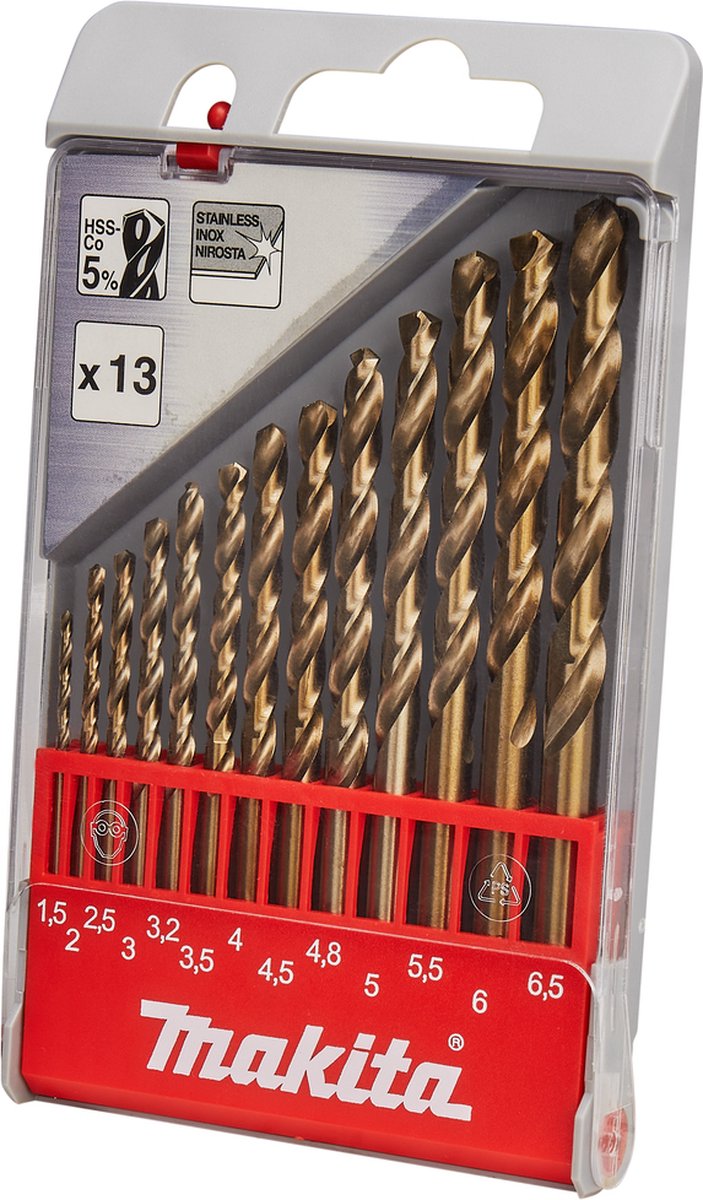 Set punte per metallo Makita hss-co 13 pezzi - d-57180