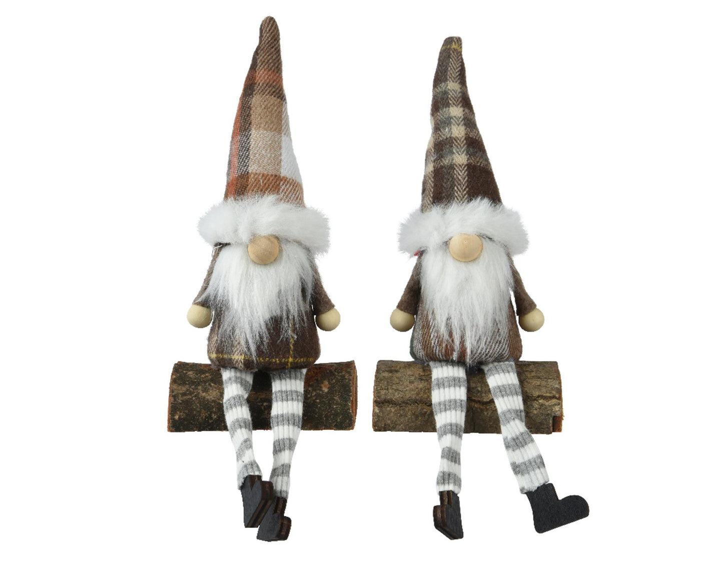 Decoris statua gnomo su tronco d'albero 14cm