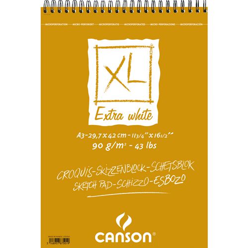 Bloc espiral canson 78501 a3 blanco blanco
