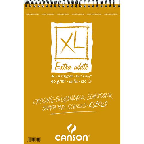 Bloc espiral canson 787500 a4 blanco blanco