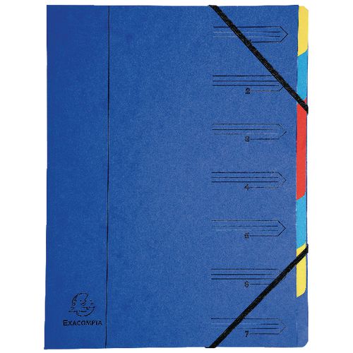 Cartella raccoglitore exacompta 54072e 7 scomparti a4 blu