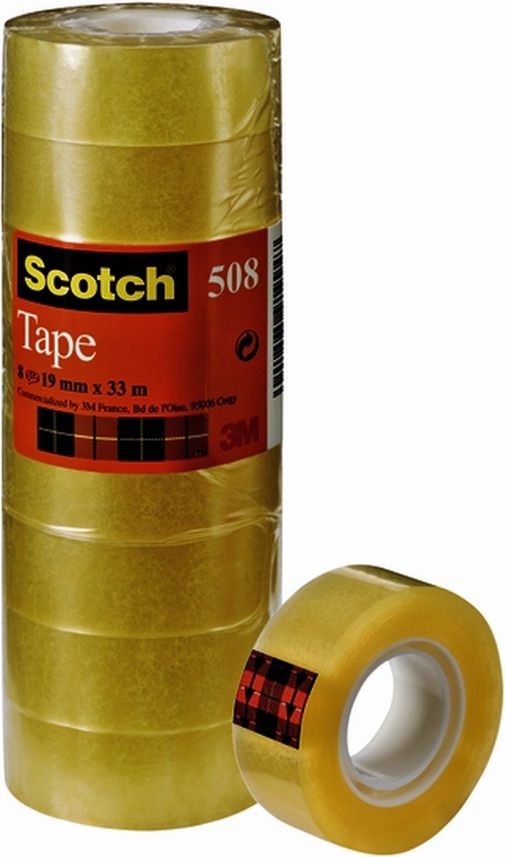 Nastro adesivo Scotch 508 19mmx33m trasparente | 8 pezzi
