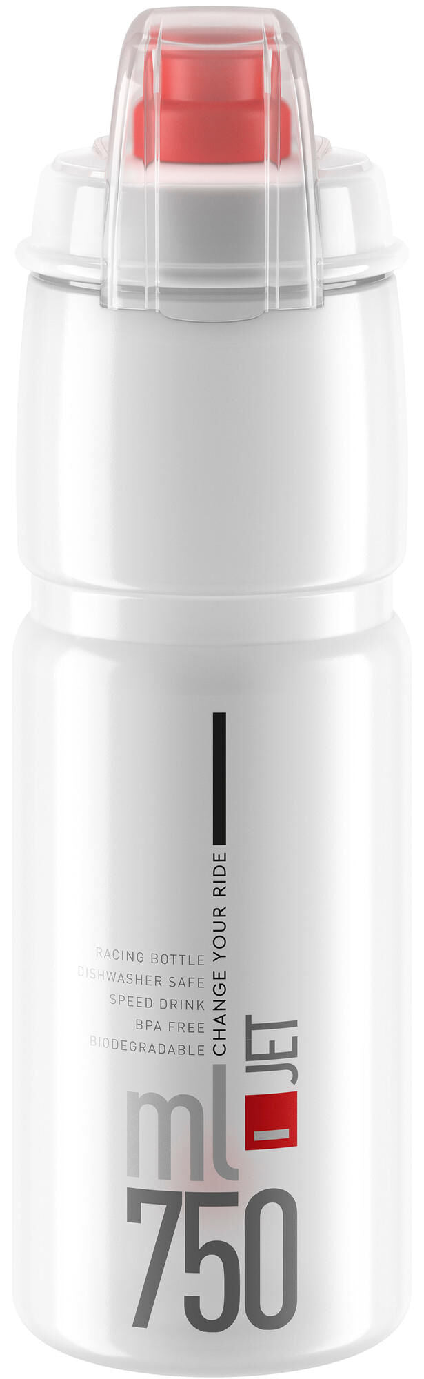 Bottiglia d'acqua Elite più getto bottiglia più 750 ml rosso trasparente con tappo