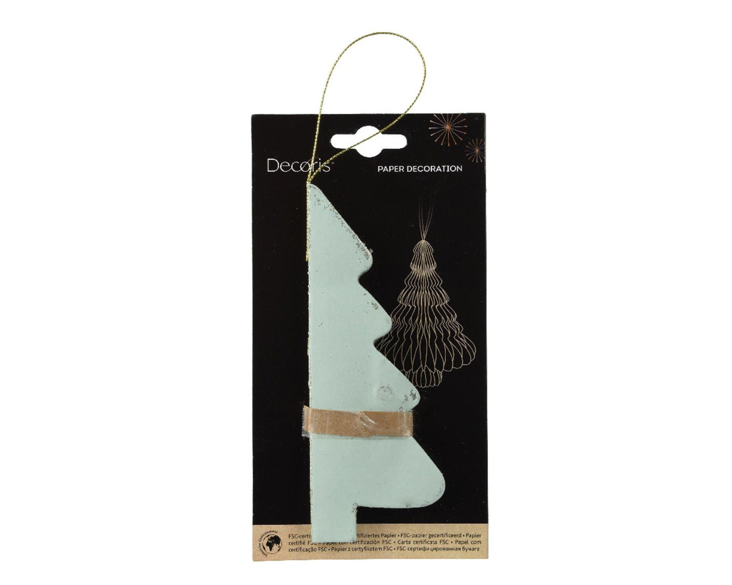 Decoris Colgante navideño Árbol de Navidad papel verde 15cm