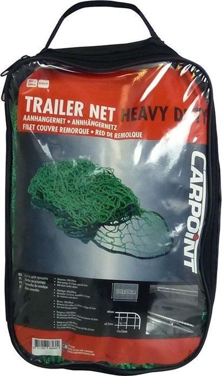Carpoint aanhangernet – aanhangwagennet - elastische rand - 200x300cm