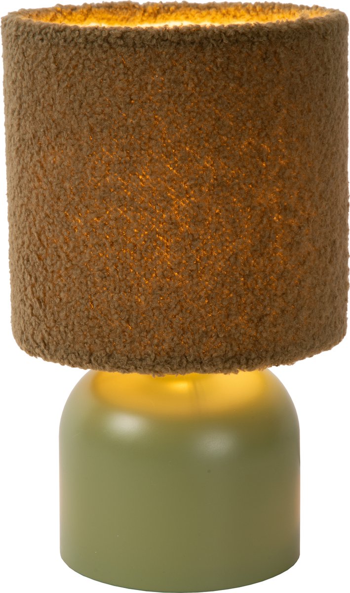 Lucide lanudo - lámpara de mesa - ø 16 cm - 1xe14 - verde - japandi