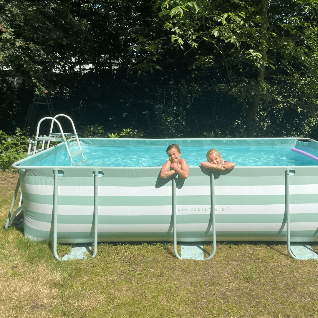 Esencia | Diseño blanco verde Natación de la piscina 400x200x100 cm incl. Accesorios