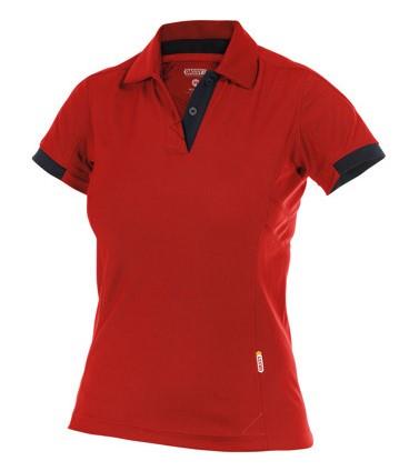 Dassy polo traxion mujer rojo negro l
