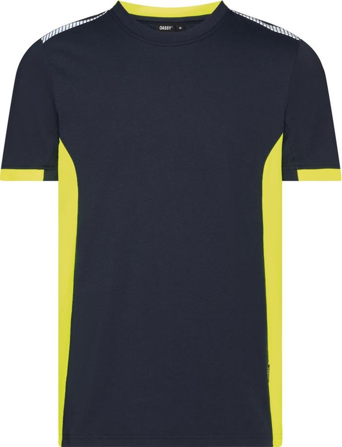 T-shirt Dassy tampico blu notte giallo fluo xl