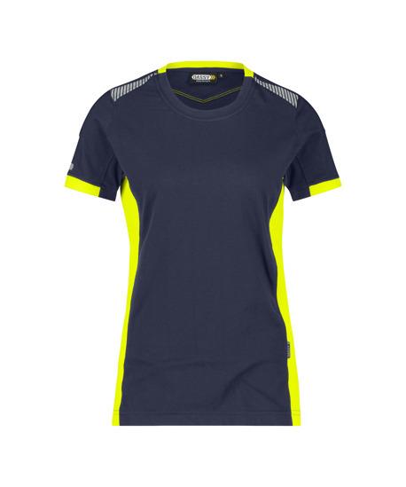 T-shirt Dassy tampico donna blu notte giallo fluorescente xl
