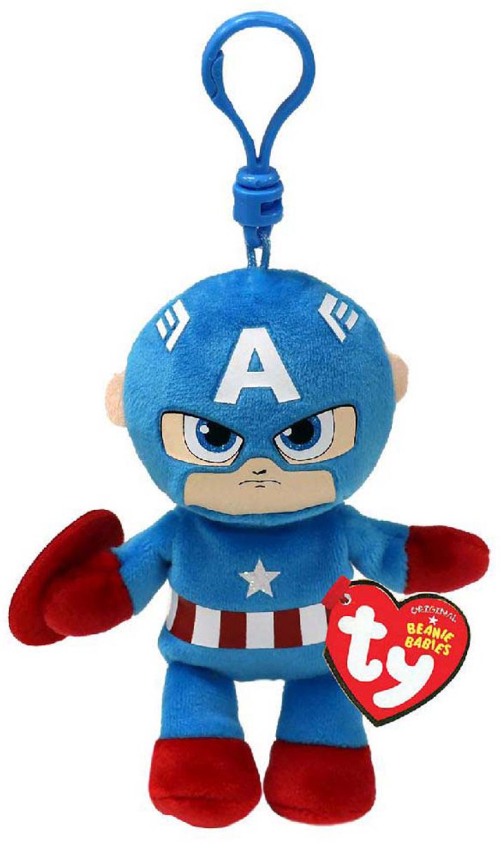Ty Beanie Boo Keychain - Marvel Captain America