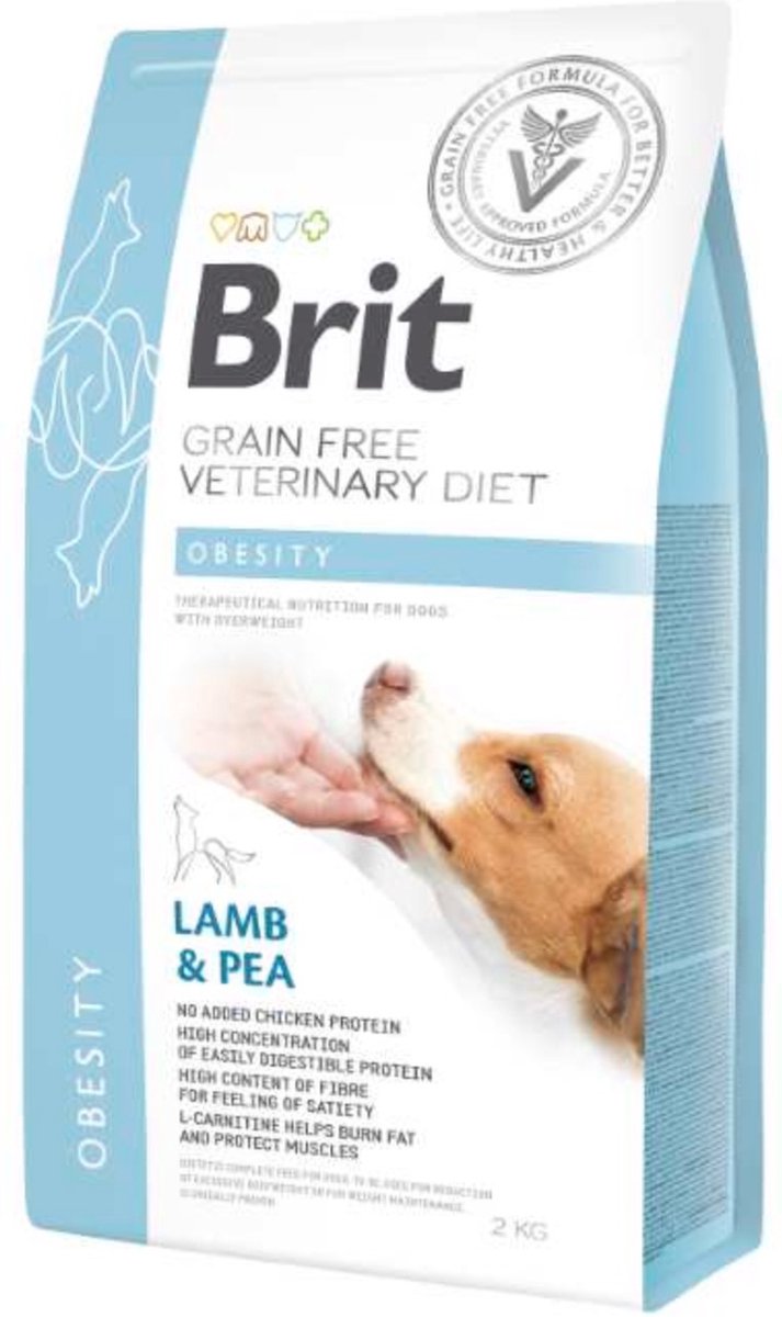 Brit veterinary diet dog - grain free - obesity - 2 kg