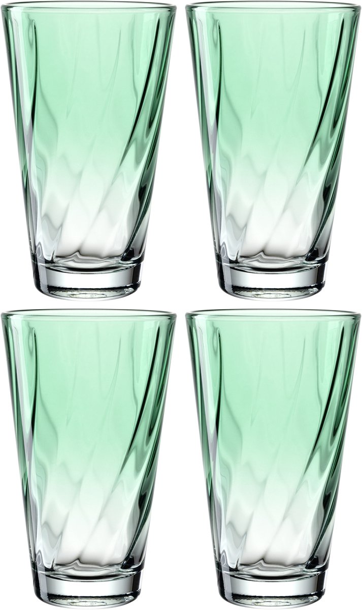 Vaso Leonardo twist 300ml verde - set 4