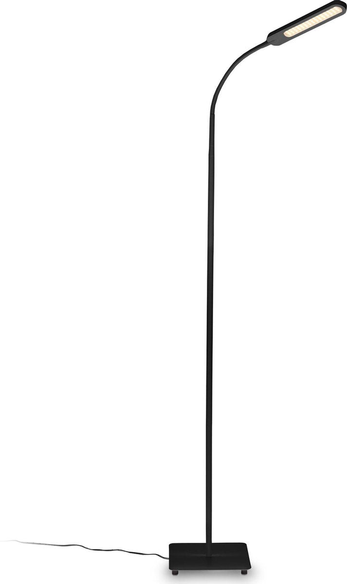 B.k.licht - lampada da terra nera - CCT - lampada da terra dimmerabile - lampada da scrivania - h: 135 cm (max. ca. 158,6 cm) - 6,5 w