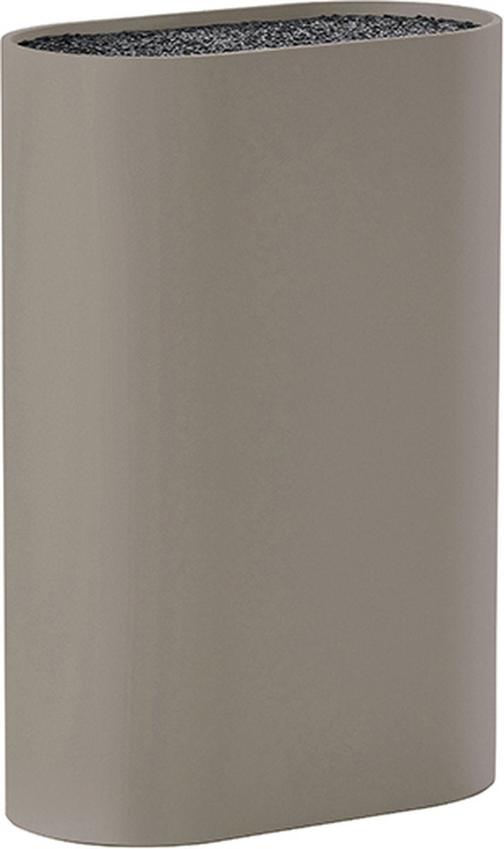 Ceppo portacoltelli Zone Denmark per single - portacoltelli - universale - 17 x 9 x 24 cm - tortora - plastica - cucina - accessori per coltelli da cucina - ovale