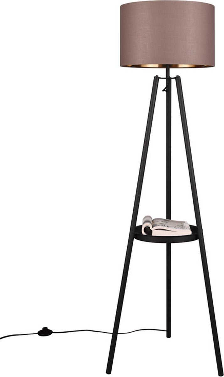 Rl live your light reality colette - vloerlamp - zwart mat - excl. 1x e27 4w - voetschakelaar