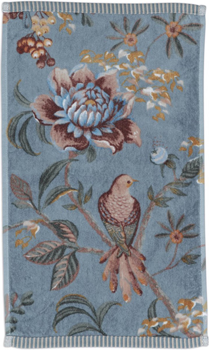 Pip studio biancheria da bagno secret garden blu - asciugamano ospite 30x50 cm
