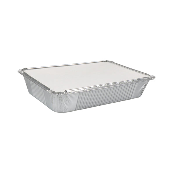 Contenitore in alluminio + coperchio 21 x 15 x 4 cm (25 pezzi)