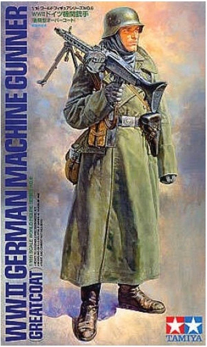 Tamiya modelbouwpakket militaire voertuigen - 36306 wwii german machine gunner - greatcoat plastic - 1:16 - modelbouw