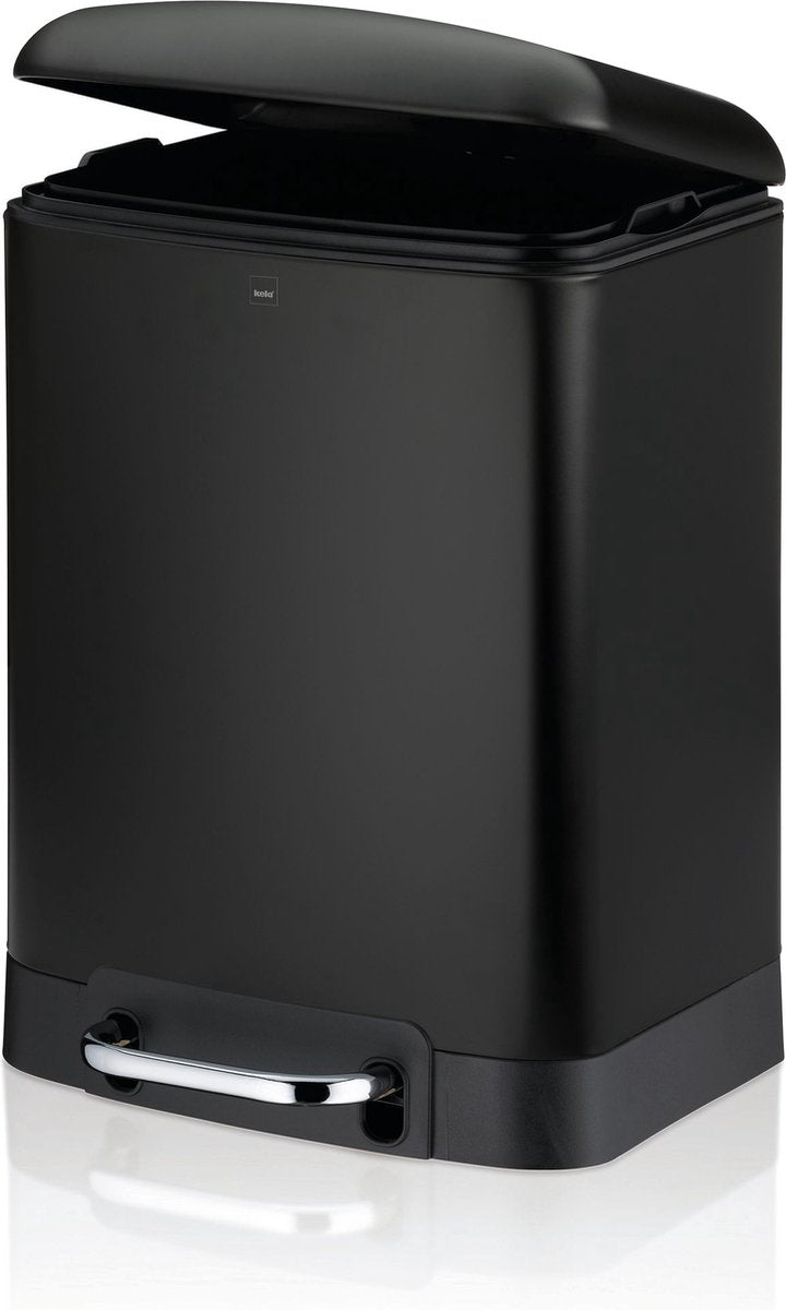 Papelera Kela, acero inoxidable, negro, 6 l - | davino