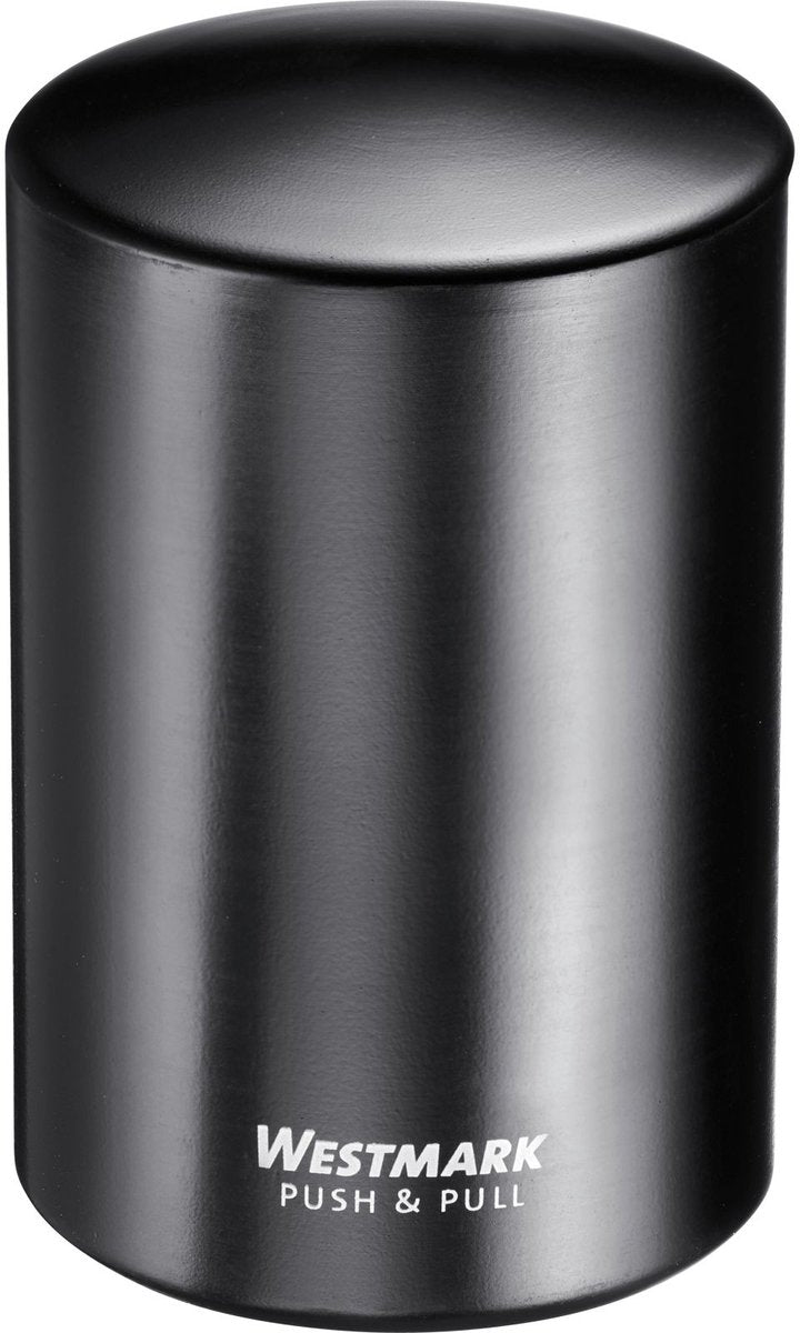 Cavatappi automatico Westmark, per tappi a corona, alluminio, push pull, nero, 5,3 x 5,3 x 8 cm