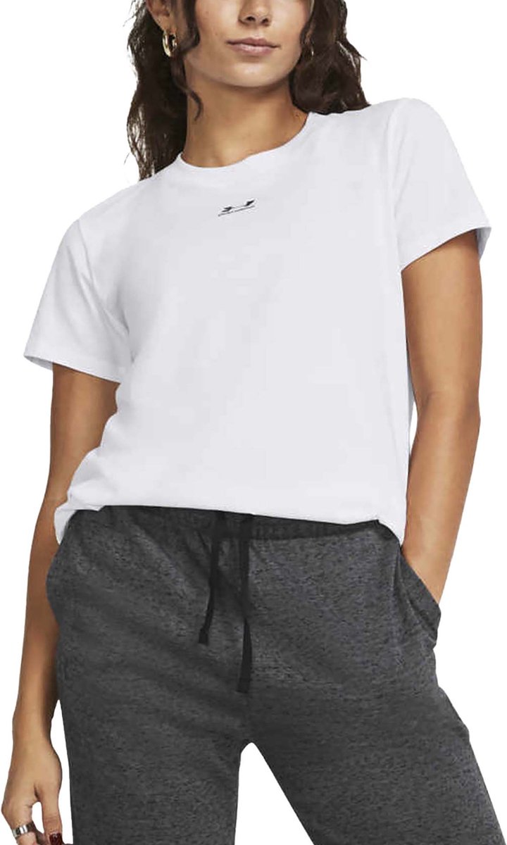 Camiseta deportiva under armour ua rival core ss-wht para mujer - blanco - negro