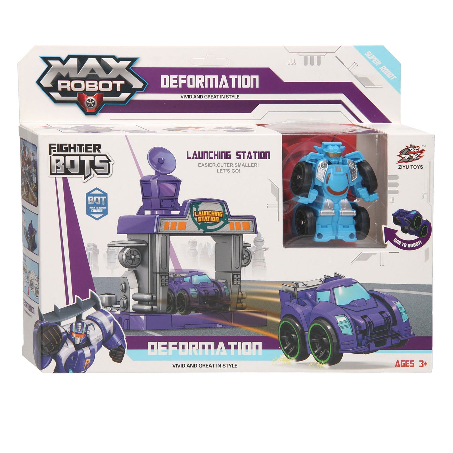 Max Robot Transforming Set Launchbaan - Purple