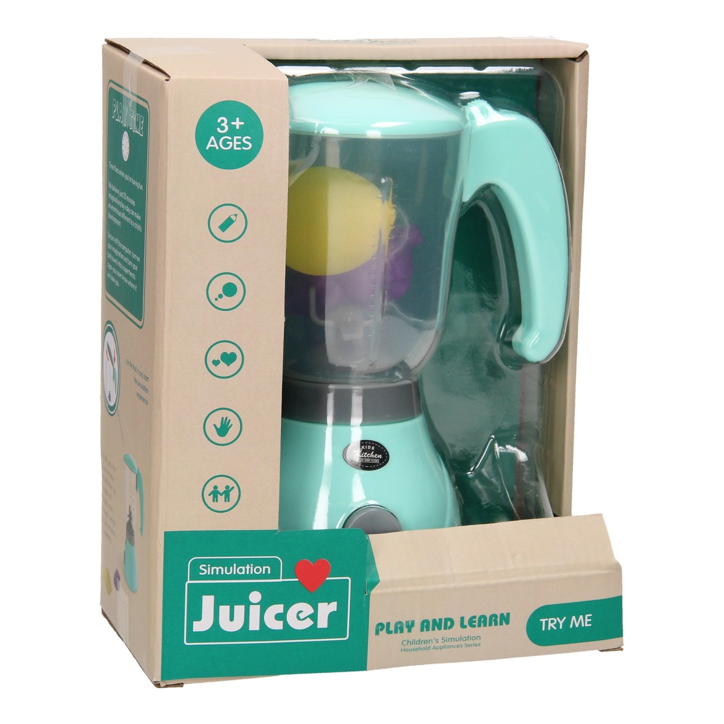 Licuadora de juguetes con fruta