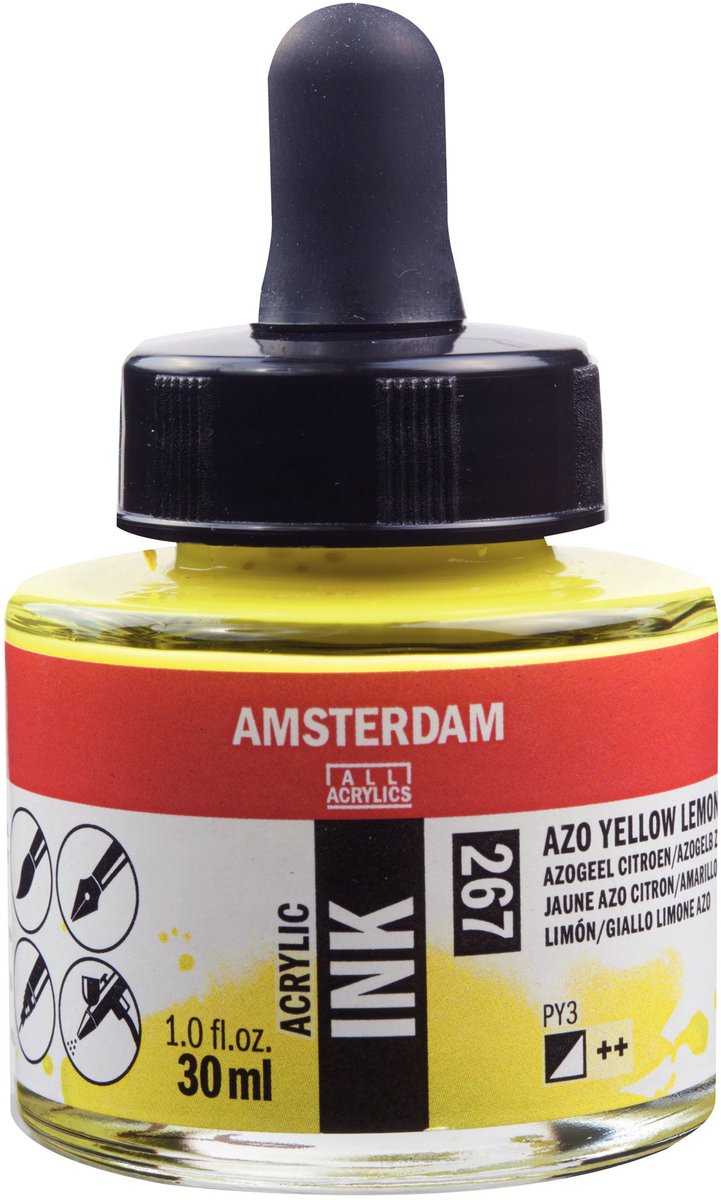 Amsterdam tinta acrílica botella 30 ml amarillo azo limón 267