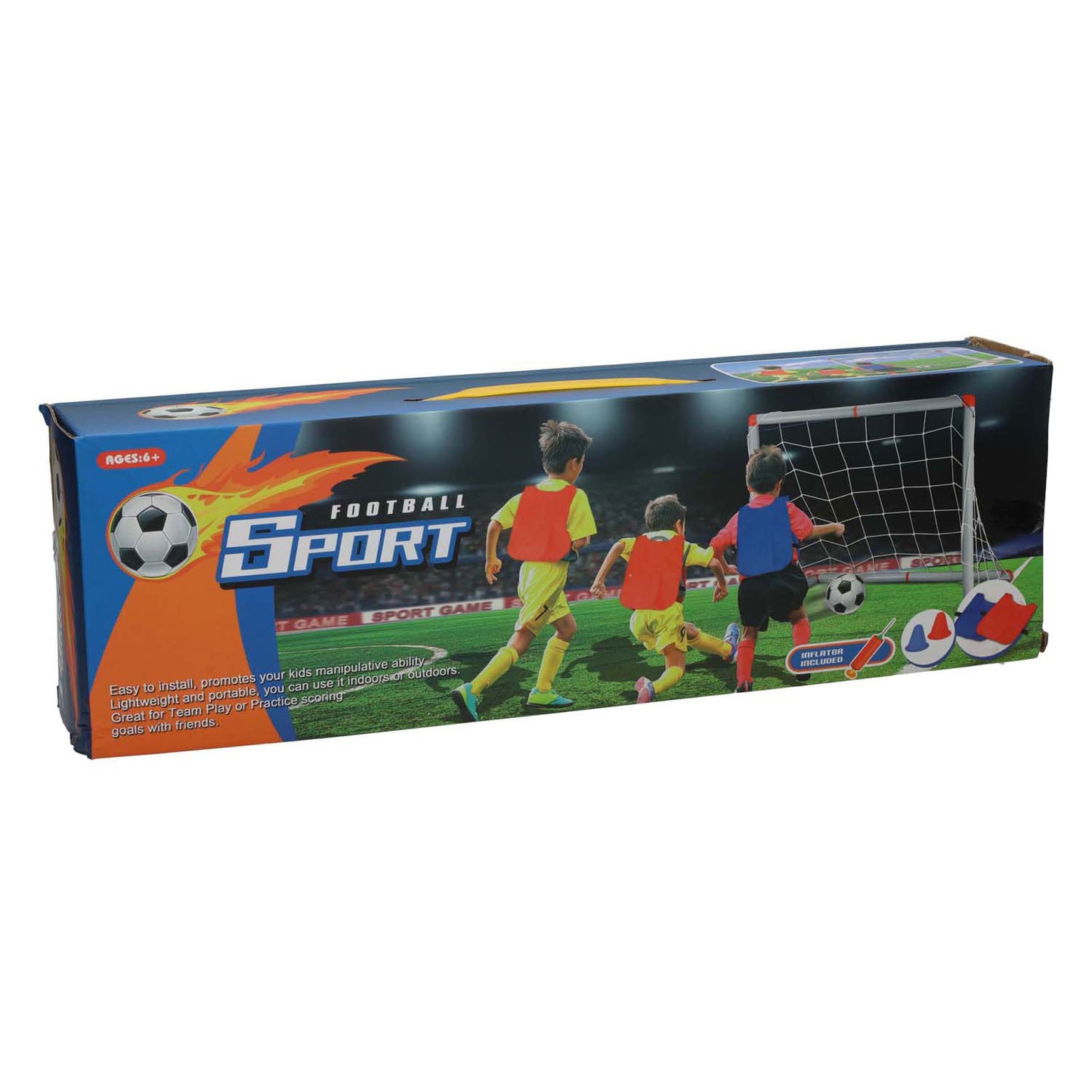 Portería de fútbol con accesorios, 6 uds.