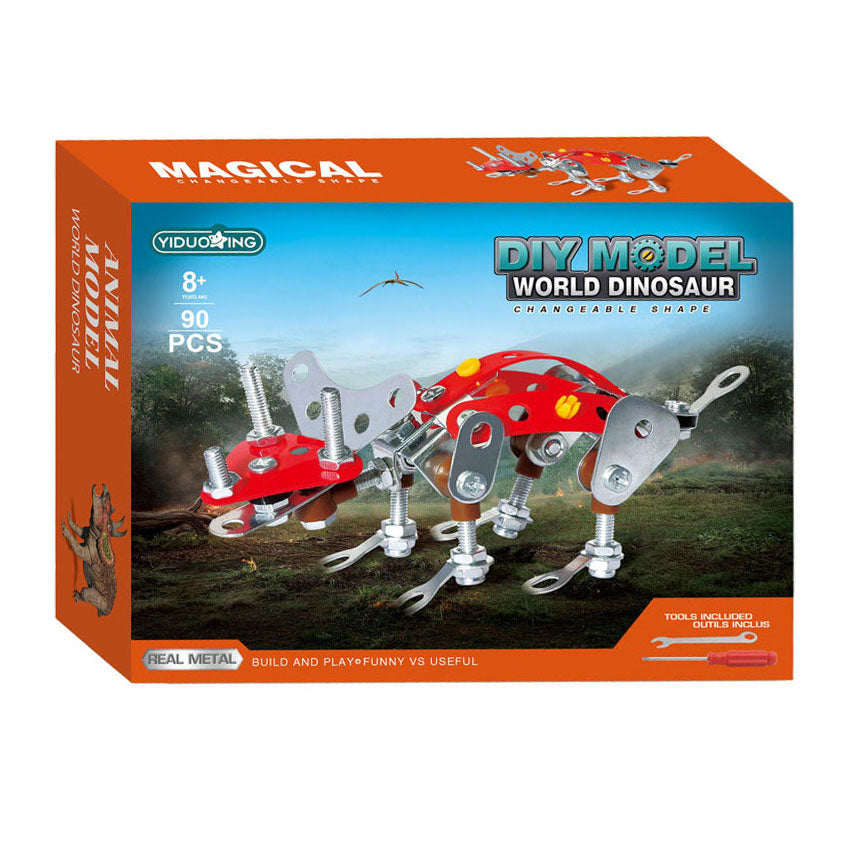 Juego de construcción de metal diablillo triceratops, 90 piezas.