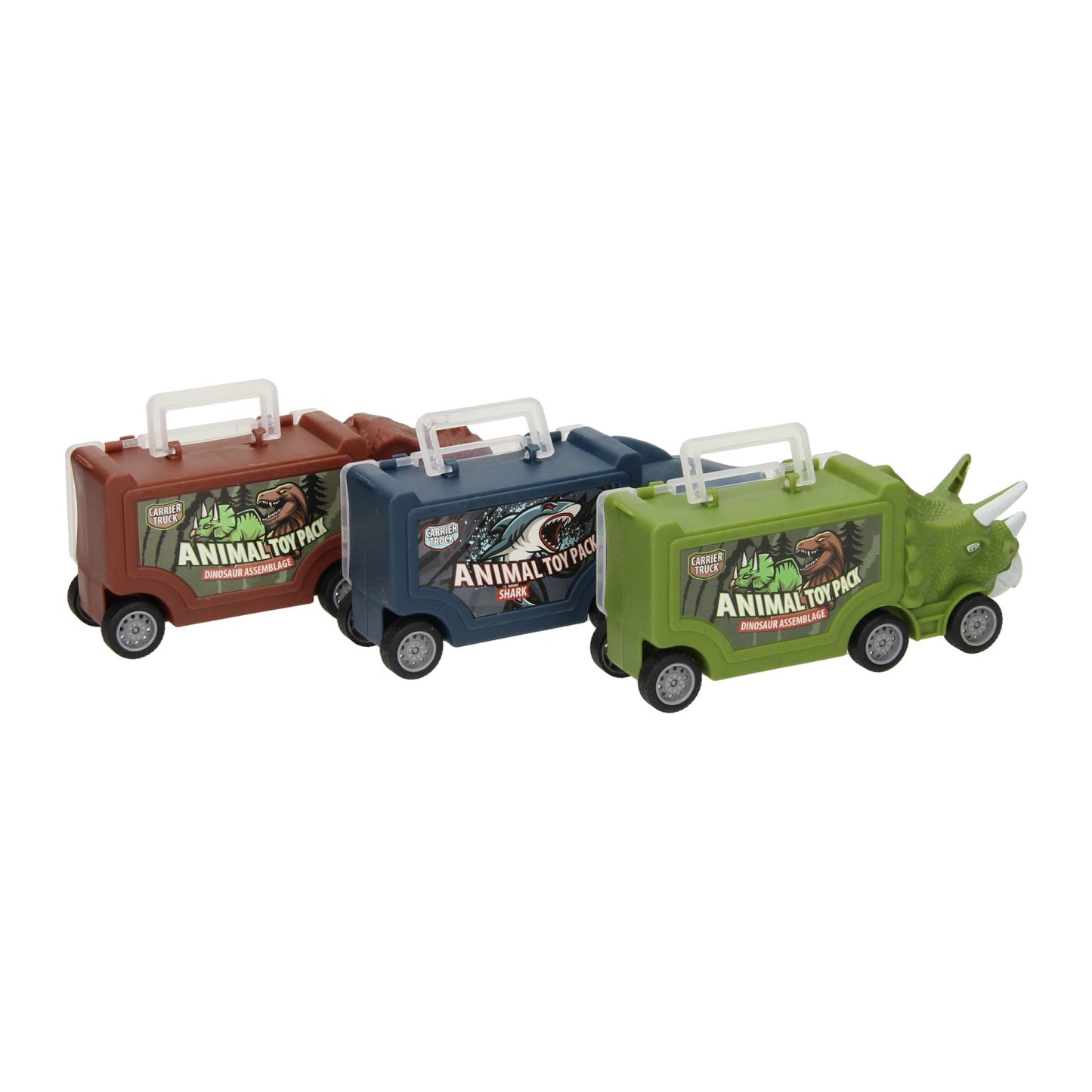 Set camion dinosauri e squalo, 3 pz.